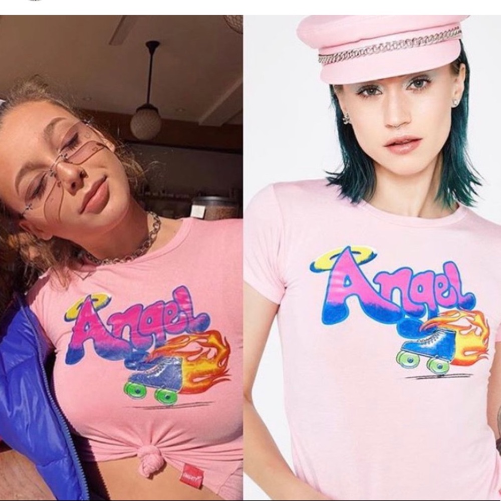 Angel cropped graphic tee